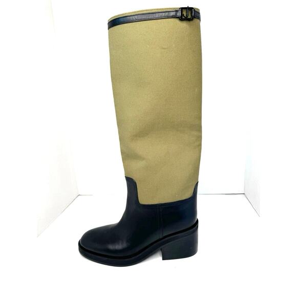 Jimmy Choo Black / green Yasmin Mixed Media Knee High Boot (Women) size 39.5 - Picture 3 of 13